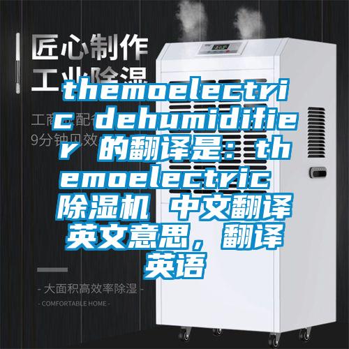 themoelectric dehumidifier 的翻譯是：themoelectric 除濕機(jī) 中文翻譯英文意思，翻譯英語