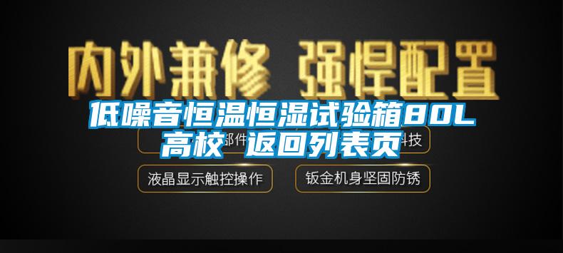 低噪音恒溫恒濕試驗(yàn)箱80L高校 返回列表頁