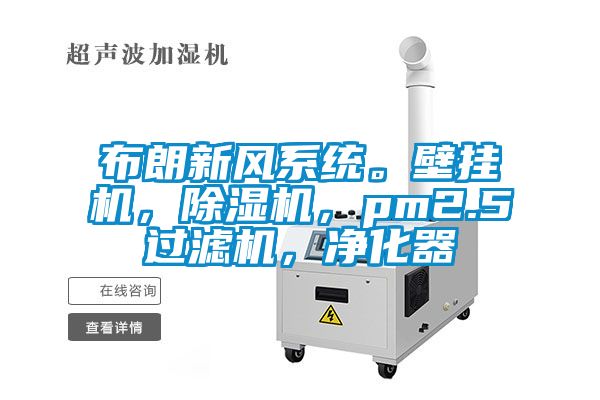 布朗新風(fēng)系統(tǒng)。壁掛機(jī)，除濕機(jī)，pm2.5過濾機(jī)，凈化器