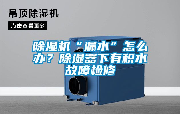 除濕機(jī)“漏水”怎么辦？除濕器下有積水故障檢修